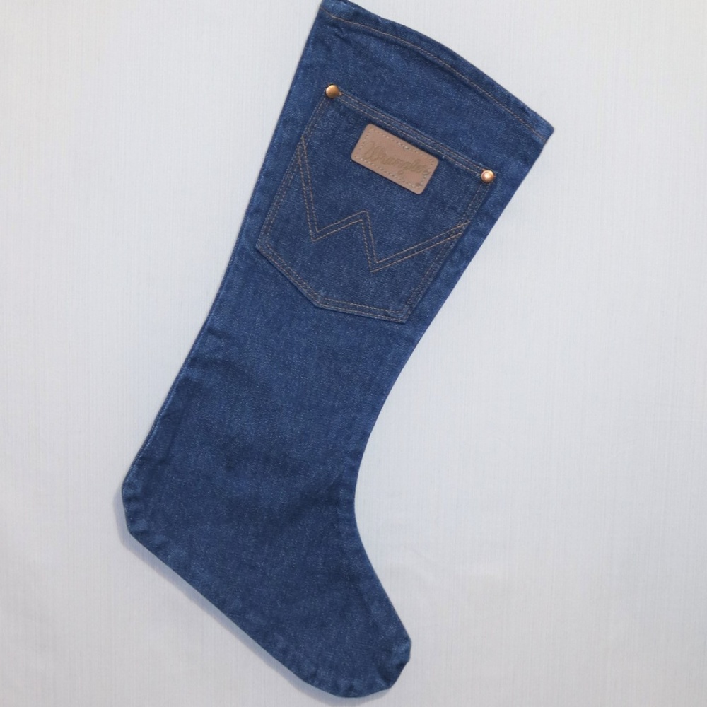 Wrangler Blue Jean Denim Holiday Stocking Country